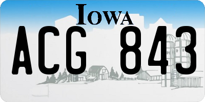 IA license plate ACG843