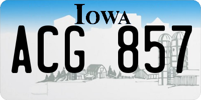 IA license plate ACG857