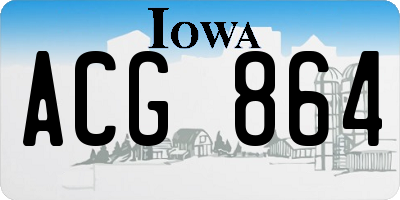 IA license plate ACG864
