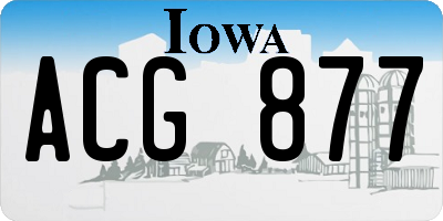 IA license plate ACG877