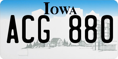 IA license plate ACG880