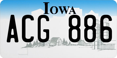 IA license plate ACG886
