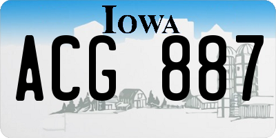 IA license plate ACG887