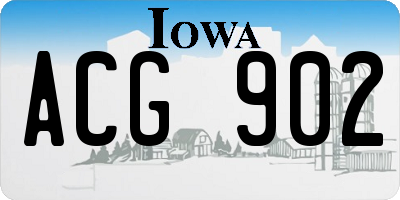 IA license plate ACG902