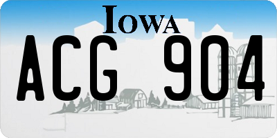 IA license plate ACG904