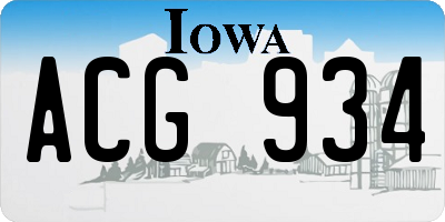 IA license plate ACG934