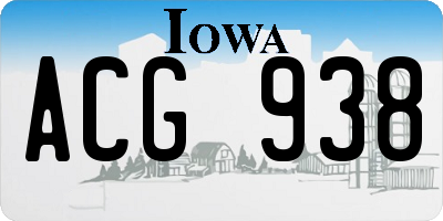 IA license plate ACG938