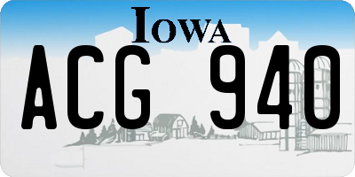 IA license plate ACG940