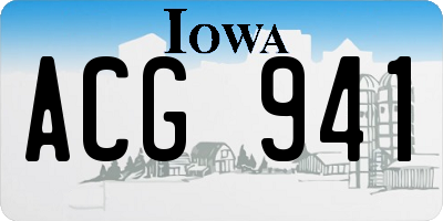 IA license plate ACG941