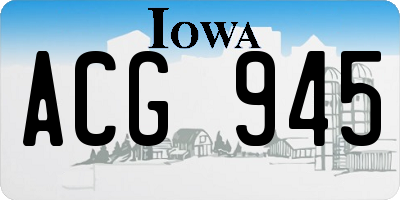 IA license plate ACG945