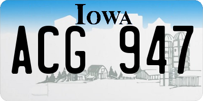 IA license plate ACG947