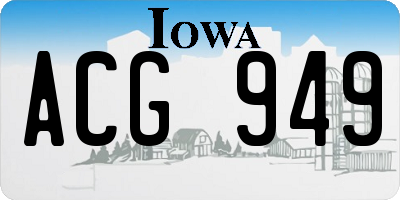 IA license plate ACG949