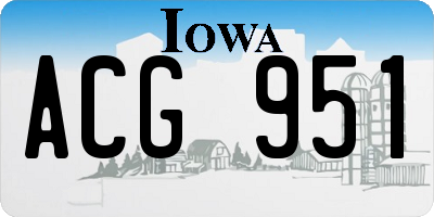IA license plate ACG951