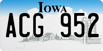IA license plate ACG952