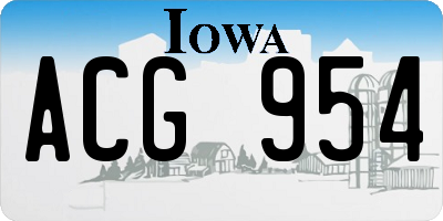 IA license plate ACG954