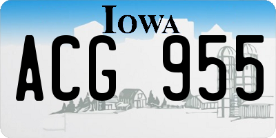 IA license plate ACG955