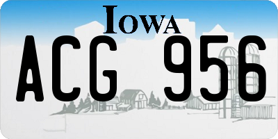 IA license plate ACG956