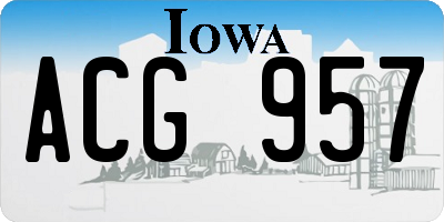 IA license plate ACG957