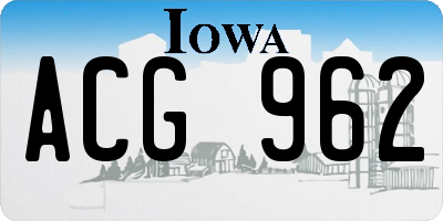 IA license plate ACG962