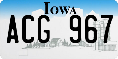 IA license plate ACG967