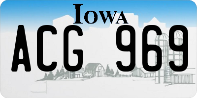 IA license plate ACG969