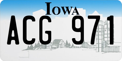 IA license plate ACG971