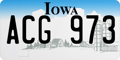 IA license plate ACG973