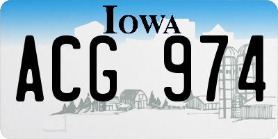 IA license plate ACG974