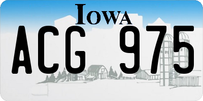 IA license plate ACG975