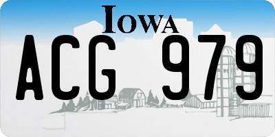 IA license plate ACG979