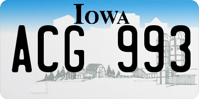 IA license plate ACG993