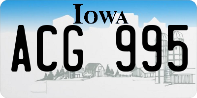 IA license plate ACG995