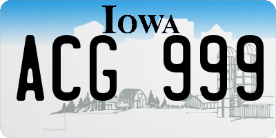 IA license plate ACG999
