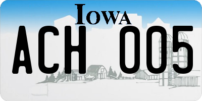 IA license plate ACH005