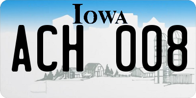 IA license plate ACH008