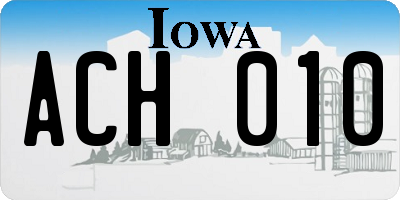 IA license plate ACH010
