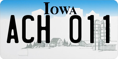 IA license plate ACH011