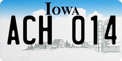 IA license plate ACH014