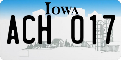 IA license plate ACH017