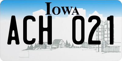 IA license plate ACH021