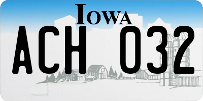 IA license plate ACH032