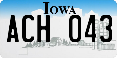 IA license plate ACH043