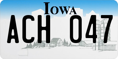 IA license plate ACH047