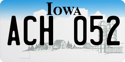 IA license plate ACH052