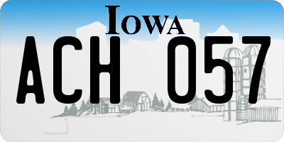IA license plate ACH057