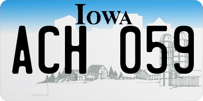 IA license plate ACH059