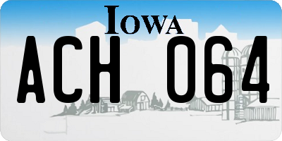 IA license plate ACH064