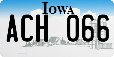 IA license plate ACH066
