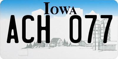 IA license plate ACH077