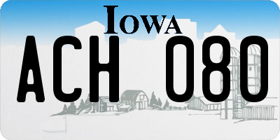 IA license plate ACH080